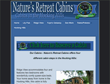 Tablet Screenshot of naturesretreatcabins.com